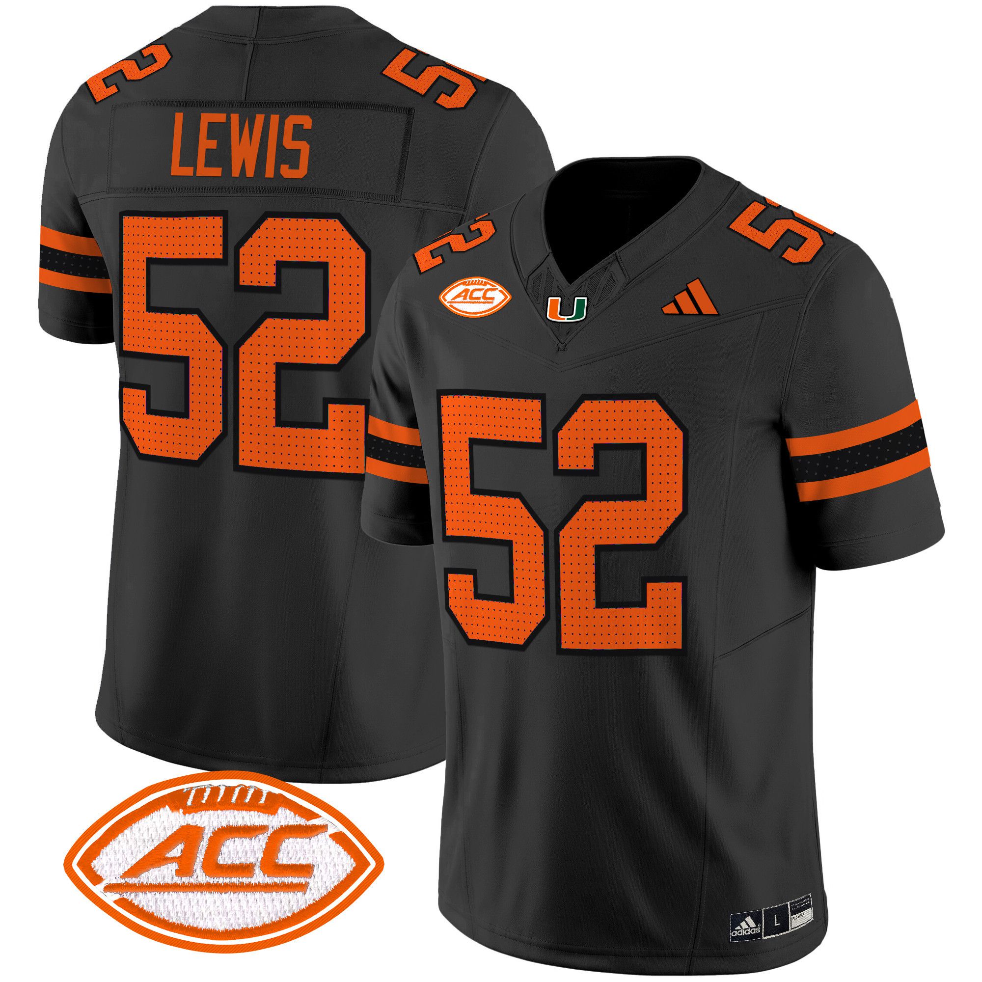 Men Miami Hurricanes #52 Lewis Black 2024 Vapor Limited NCAA Jersey